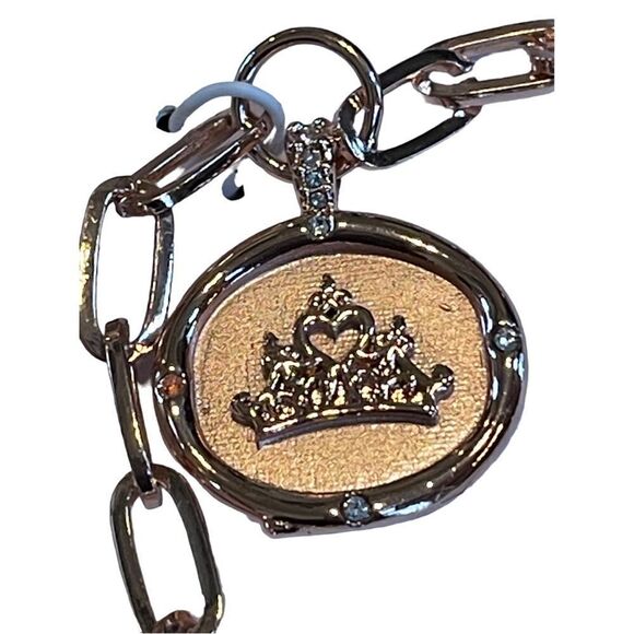 NWT Disney Princess Crown Link Bracelet in Fine Silver Plated Rose Gold - Picture 7 of 7